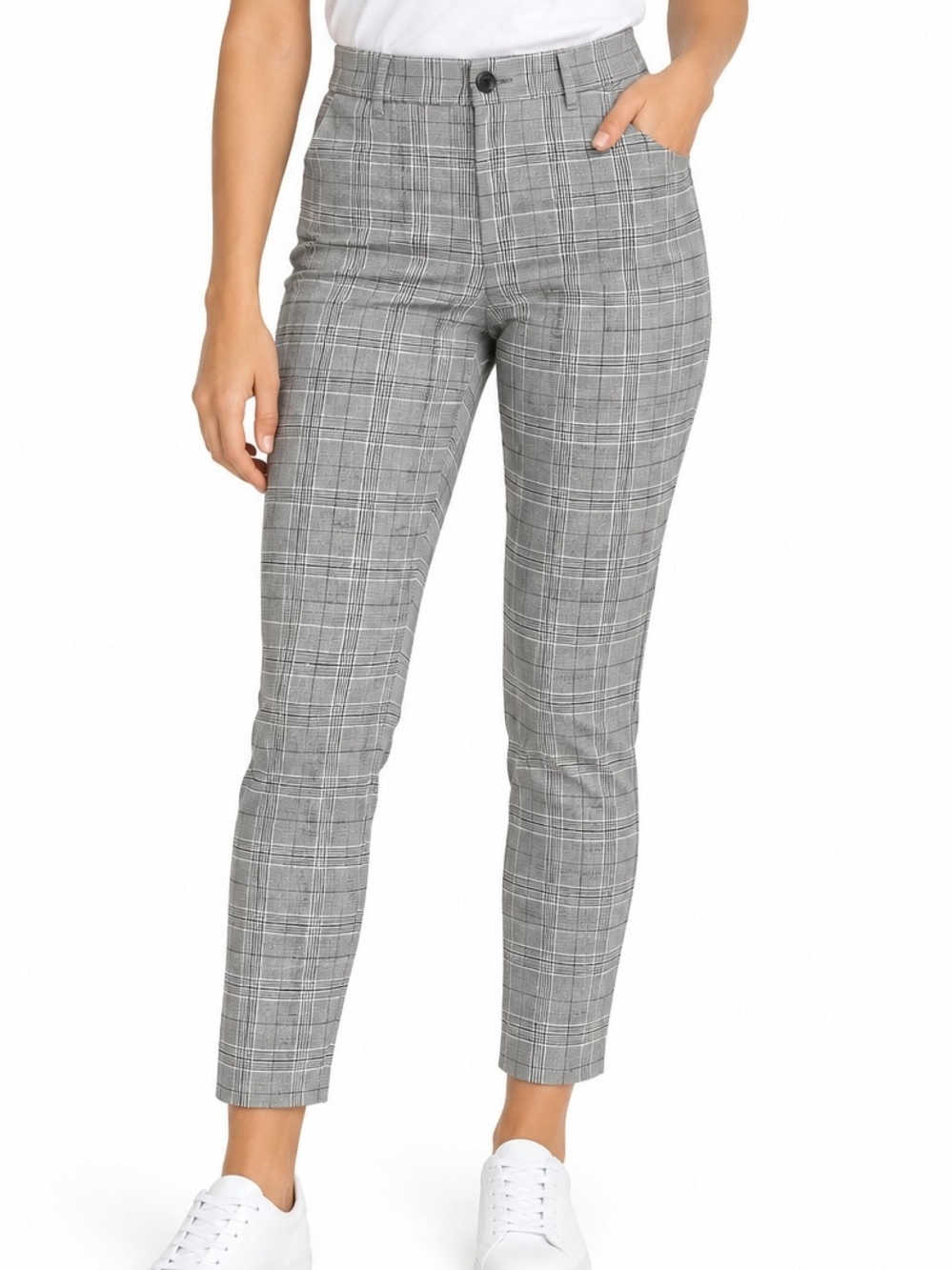 Loft Gray Plaid Sutton Skinny Ankle Pants NWT
